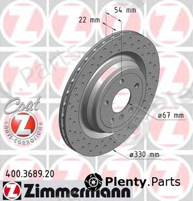  ZIMMERMANN part 400.3689.20 (400368920) Brake Disc