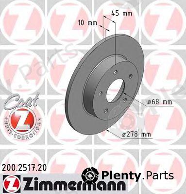  ZIMMERMANN part 200.2517.20 (200251720) Brake Disc