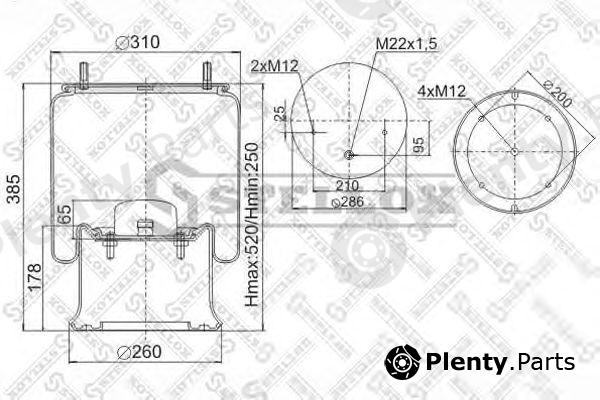  STELLOX part 90-40231-SX (9040231SX) Boot, air suspension