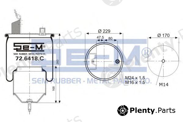  SEM LASTIK part 72.6418.C (726418C) Boot, air suspension