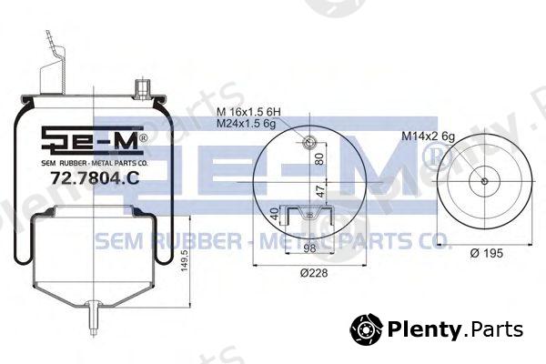  SEM LASTIK part 72.7804.C (727804C) Boot, air suspension