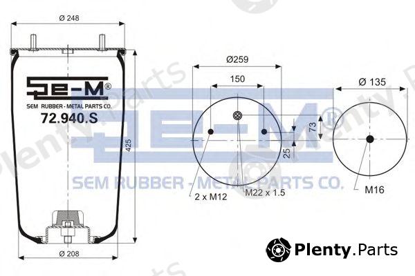  SEM LASTIK part 72.940.S (72940S) Boot, air suspension