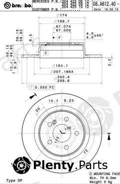  BREMBO part 08.A612.41 (08A61241) Brake Disc