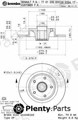  BREMBO part 08.B394.17 (08B39417) Brake Disc