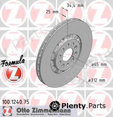  ZIMMERMANN part 100124075 Brake Disc
