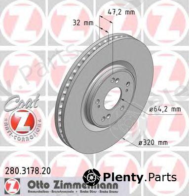  ZIMMERMANN part 280.3178.20 (280317820) Brake Disc
