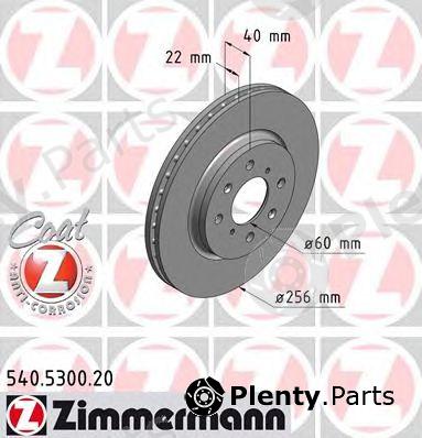 ZIMMERMANN part 540.5300.20 (540530020) Brake Disc