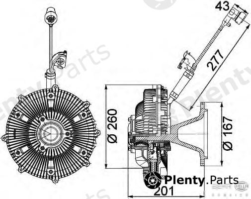  HELLA part 8MV376757-461 (8MV376757461) Clutch, radiator fan