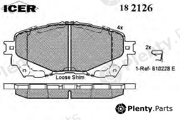  ICER part 182126 Brake Pad Set, disc brake