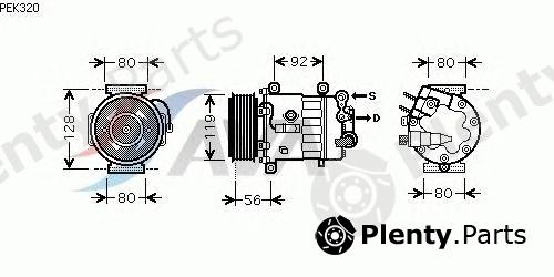  AVA QUALITY COOLING part PEK320 Compressor, air conditioning
