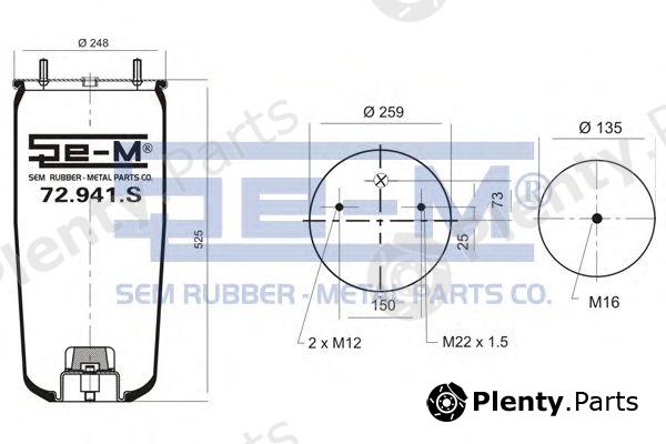  SEM LASTIK part 72.941.S (72941S) Boot, air suspension