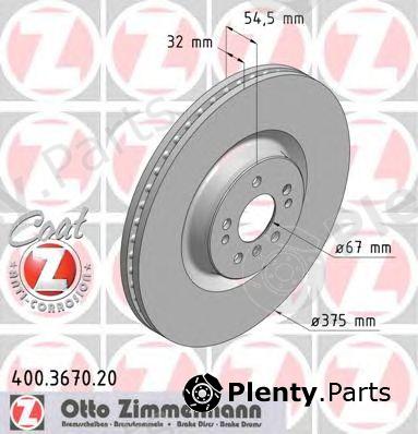  ZIMMERMANN part 400.3670.20 (400367020) Brake Disc