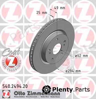  ZIMMERMANN part 540249420 Brake Disc