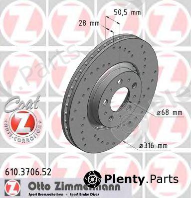  ZIMMERMANN part 610370652 Brake Disc