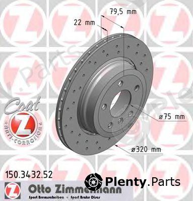  ZIMMERMANN part 150.3432.52 (150343252) Brake Disc