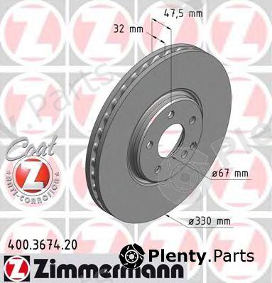  ZIMMERMANN part 400.3674.20 (400367420) Brake Disc