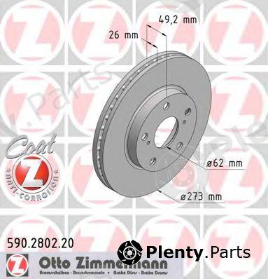  ZIMMERMANN part 590.2802.20 (590280220) Brake Disc