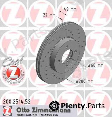  ZIMMERMANN part 200251452 Brake Disc