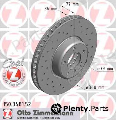  ZIMMERMANN part 150.3481.52 (150348152) Brake Disc