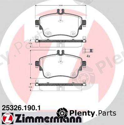  ZIMMERMANN part 25326.190.1 (253261901) Brake Pad Set, disc brake