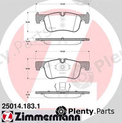  ZIMMERMANN part 25014.183.1 (250141831) Brake Pad Set, disc brake