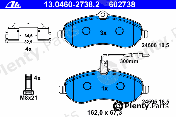  ATE part 13.0460-2738.2 (13046027382) Brake Pad Set, disc brake