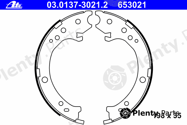  ATE part 03.0137-3021.2 (03013730212) Brake Shoe Set, parking brake