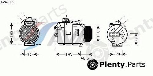  AVA QUALITY COOLING part BWAK332 Compressor, air conditioning