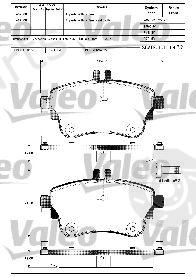  VALEO part 601317 Brake Pad Set, disc brake