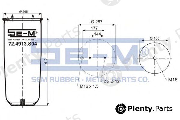  SEM LASTIK part 72.4913.S04 (724913S04) Boot, air suspension