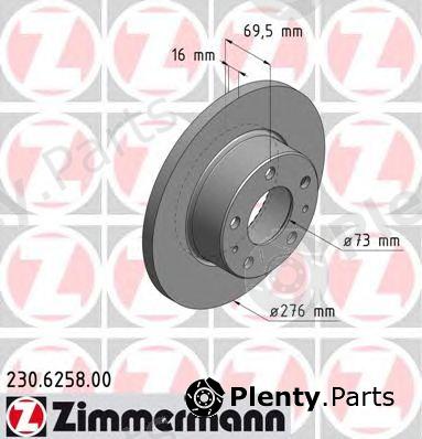  ZIMMERMANN part 230.6258.00 (230625800) Brake Disc