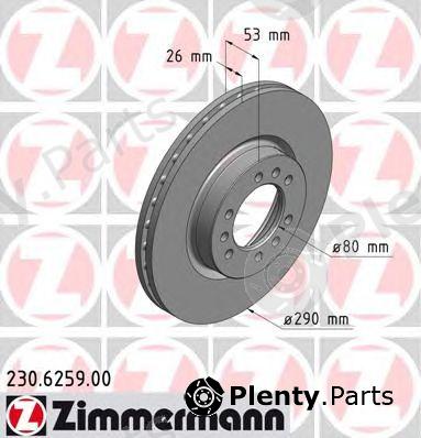  ZIMMERMANN part 230.6259.00 (230625900) Brake Disc