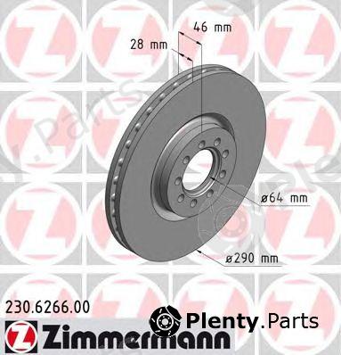  ZIMMERMANN part 230.6266.00 (230626600) Brake Disc