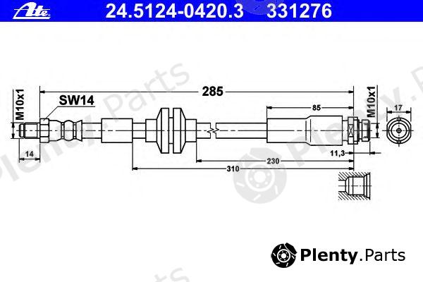  ATE part 24.5124-0420.3 (24512404203) Brake Hose