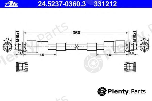  ATE part 24.5237-0360.3 (24523703603) Brake Hose