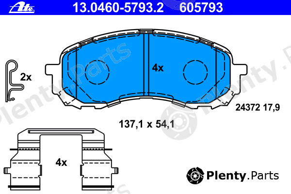  ATE part 13.0460-5793.2 (13046057932) Brake Pad Set, disc brake