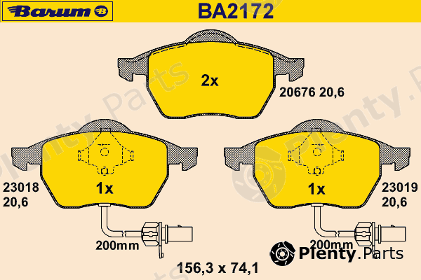  BARUM part BA2172 Brake Pad Set, disc brake