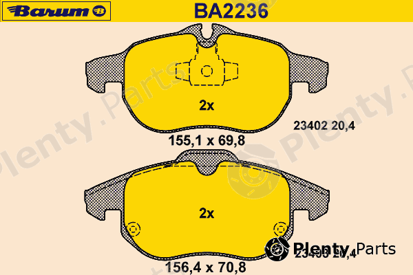  BARUM part BA2236 Brake Pad Set, disc brake