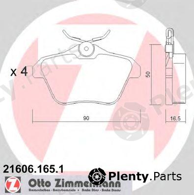  ZIMMERMANN part 21606.165.1 (216061651) Brake Pad Set, disc brake