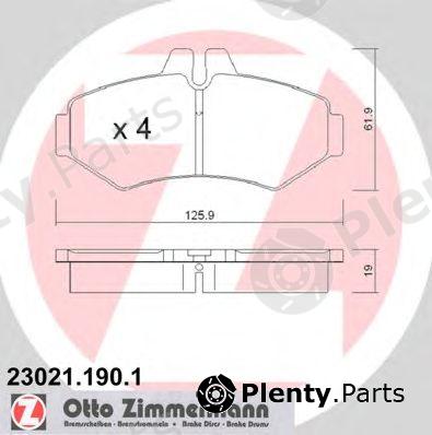  ZIMMERMANN part 23021.190.1 (230211901) Brake Pad Set, disc brake