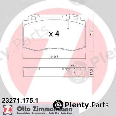  ZIMMERMANN part 23271.175.1 (232711751) Brake Pad Set, disc brake