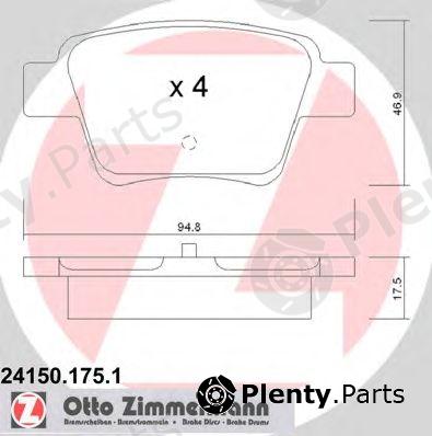  ZIMMERMANN part 24150.175.1 (241501751) Brake Pad Set, disc brake