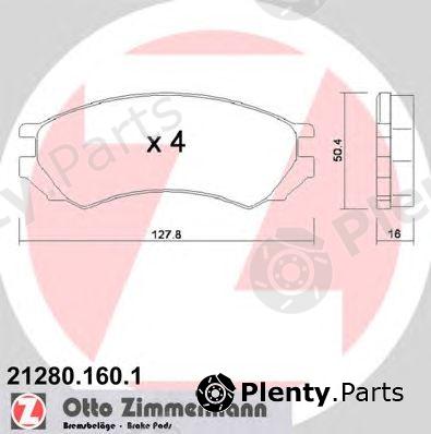  ZIMMERMANN part 21280.160.1 (212801601) Brake Pad Set, disc brake