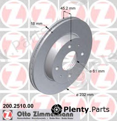  ZIMMERMANN part 200.2510.00 (200251000) Brake Disc