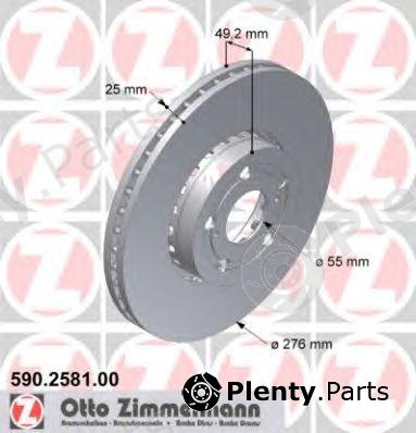  ZIMMERMANN part 590.2581.00 (590258100) Brake Disc
