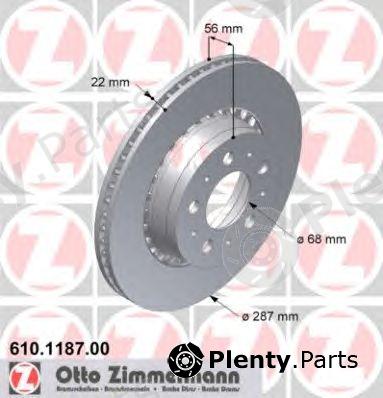  ZIMMERMANN part 610.1187.00 (610118700) Brake Disc