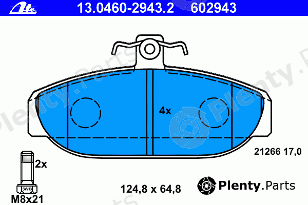  ATE part 13.0460-2943.2 (13046029432) Brake Pad Set, disc brake