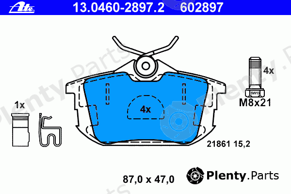  ATE part 13.0460-2897.2 (13046028972) Brake Pad Set, disc brake