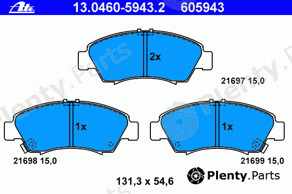  ATE part 13.0460-5943.2 (13046059432) Brake Pad Set, disc brake