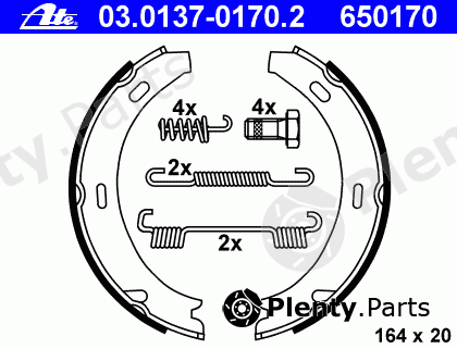  ATE part 03.0137-0170.2 (03013701702) Brake Shoe Set, parking brake